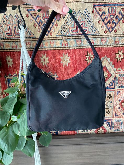 prada mini hobo bag nylon|vintage Prada nylon tote bag.